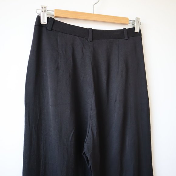 H&M Wide Leg Black Herringbone Pants, Size 6 - Picture 9 of 15